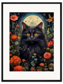 Gerahmter Kunstdruck Gotische Katze