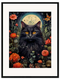 Ingelijste kunstdruk Gothic Cat