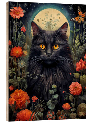 Tableau en bois Gothic Cat