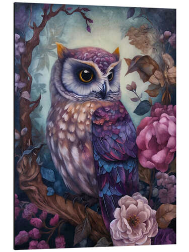 Aluminium print Purple Owl