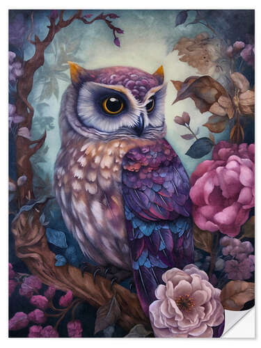 Sticker mural Purple Owl