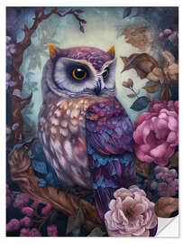 Wall sticker Purple Owl