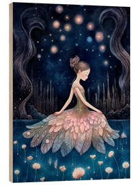 Tableau en bois Dreamlike Ballerina III