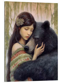 Cuadro de plexi-alu The girl and the brown bear