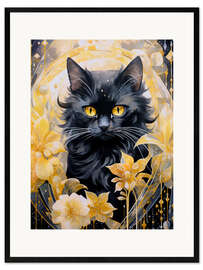 Framed art print Cat and crystal II