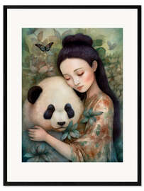 Innrammet kunsttrykk Panda love