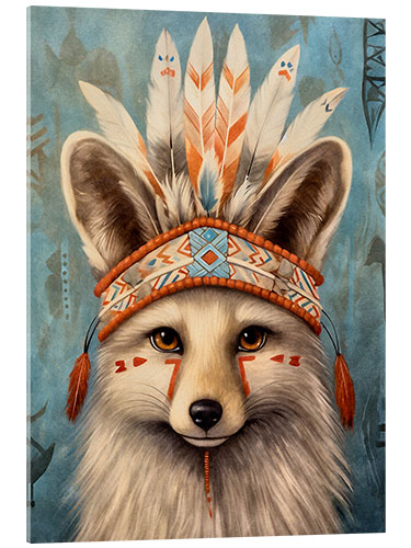 Acrylic print Boho Native Fox