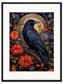 Gerahmter Kunstdruck Mitternachtsrabe