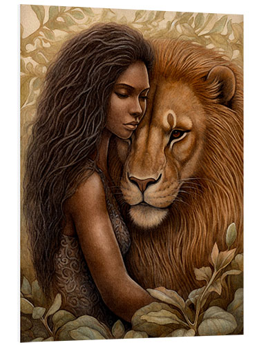 Foam board print The girl and the lion