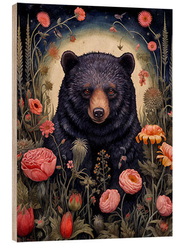 Wood print Gothic Bear