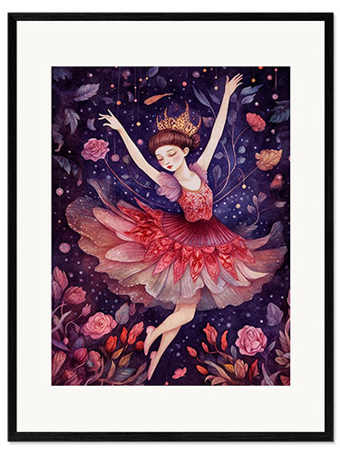 Ingelijste kunstdruk Dreamlike Ballerina V