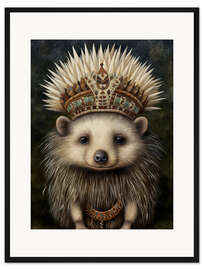 Gerahmter Kunstdruck Boho Native Hedgehog