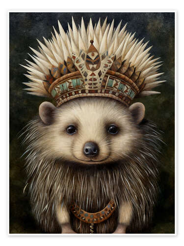 Poster Boho Native Hedgehog