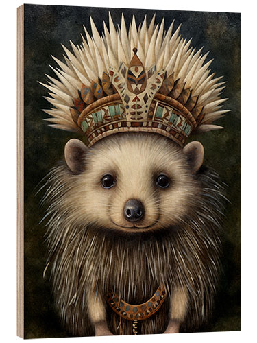 Holzbild Boho Native Hedgehog