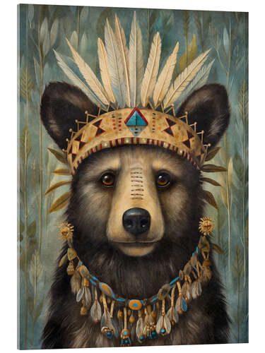 Acrylic print Boho Native Bear