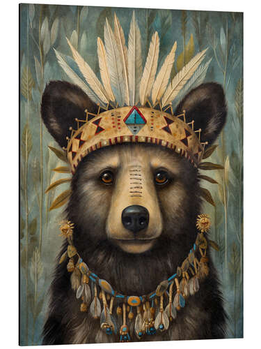 Aluminium print Boho Native Bear