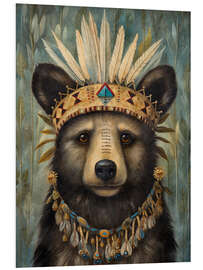 Foam board print Boho Native Bear