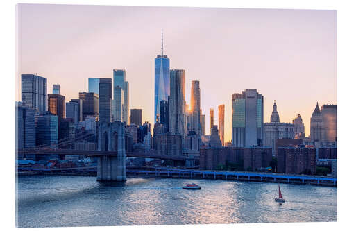 Acrylic print Pink New York