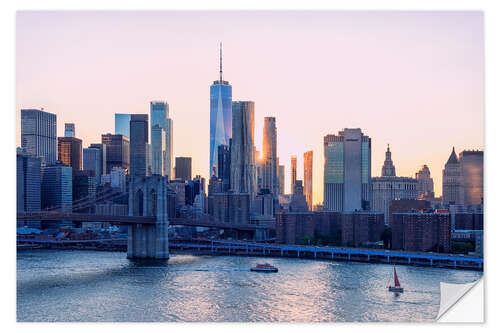 Wall sticker Pink New York