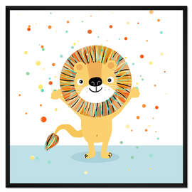 Gerahmter Kunstdruck Konfetti Löwe