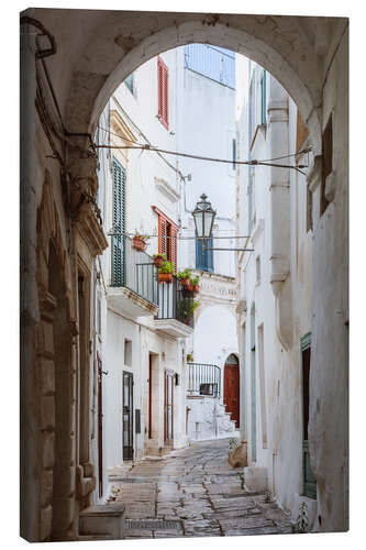 Canvastavla Alley in the white town of Ostuni, Puglia, Italy