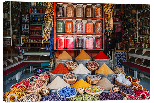 Tableau sur toile Colourful spices, Marrakesh, Morocco