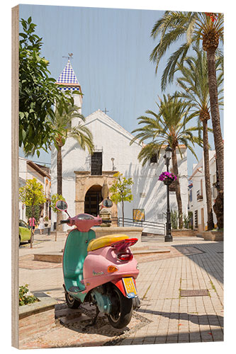 Tableau en bois Square in the old town of Marbella, Spain