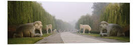 Foam board print Statues of elephants along the Sacred Way, Ming Tombs, Beijing