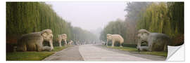 Sticker mural Statues of elephants along the Sacred Way, Ming Tombs, Beijing