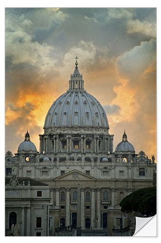 Wall sticker St. Peter's Basilica viewed from Tiber River, Rome