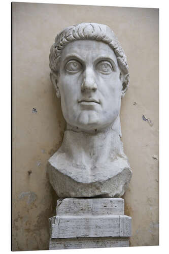 Aluminiumsbilde Head from Constantine's colossal statue, Capitoline Museums, Rome