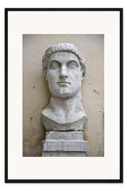 Gerahmter Kunstdruck Kopf der Kolossalstatue von Konstantin, Kapitolinisches Museen, Rom