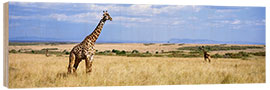 Holzbild Giraffe, Maasai Mara, Kenia