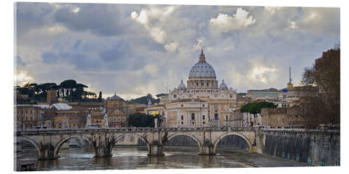 Acrylic print Sant'Angelo Bridge with St. Peter's Basilica in the background, Rome