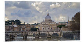 Foam board print Sant'Angelo Bridge with St. Peter's Basilica in the background, Rome