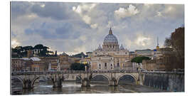 Gallery print Sant&#039;Angelo Bridge with St. Peter&#039;s Basilica in the background, Rome