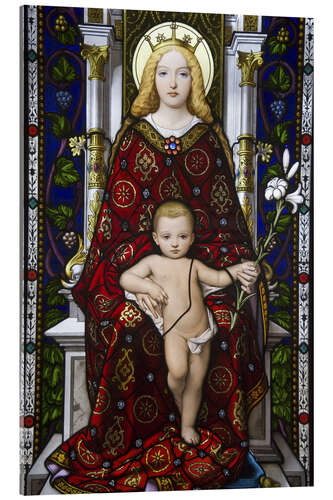 Quadro em acrílico Madonna col Bambino stained glass, Vatican City