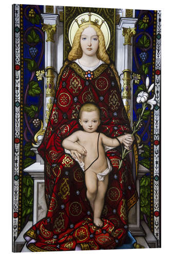 Quadro em plexi-alumínio Madonna col Bambino stained glass, Vatican City