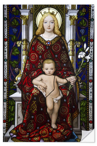 Naklejka na ścianę Madonna col Bambino stained glass, Vatican City