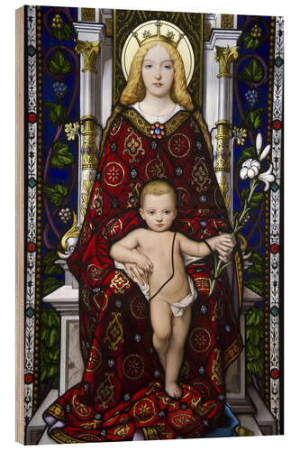 Cuadro de madera Madonna col Bambino stained glass, Vatican City