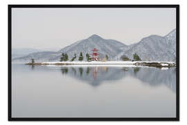 Gerahmter Kunstdruck Ukimido Tempel Toya Siehe Hokkaido