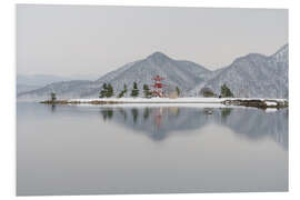 Foam board print Ukimido Tempel Toya See Hokkaido