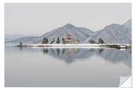 Selvklebende plakat Ukimido Tempel Toya See Hokkaido