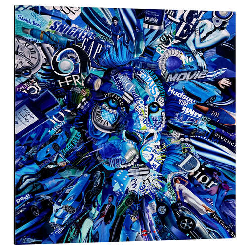 Tableau en aluminium Lion Blues