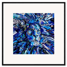 Impression artistique encadrée Lion Blues