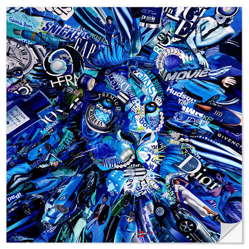 Sticker mural Lion Blues