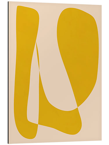 Alubild Minimalist Aesthetic Modern Abstract Shapes in Yellow and Beige