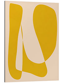 Alubild Minimalist Aesthetic Modern Abstract Shapes in Yellow and Beige