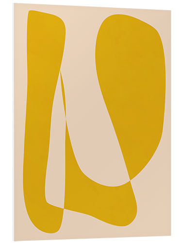 Foam board print Minimalist Aesthetic Modern Abstract Shapes in Yellow and Beige