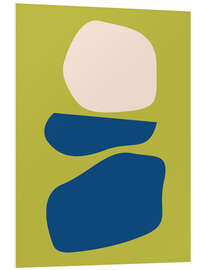 Foam board print Modern Organic Abstract Shapes in Lime Green and Blue